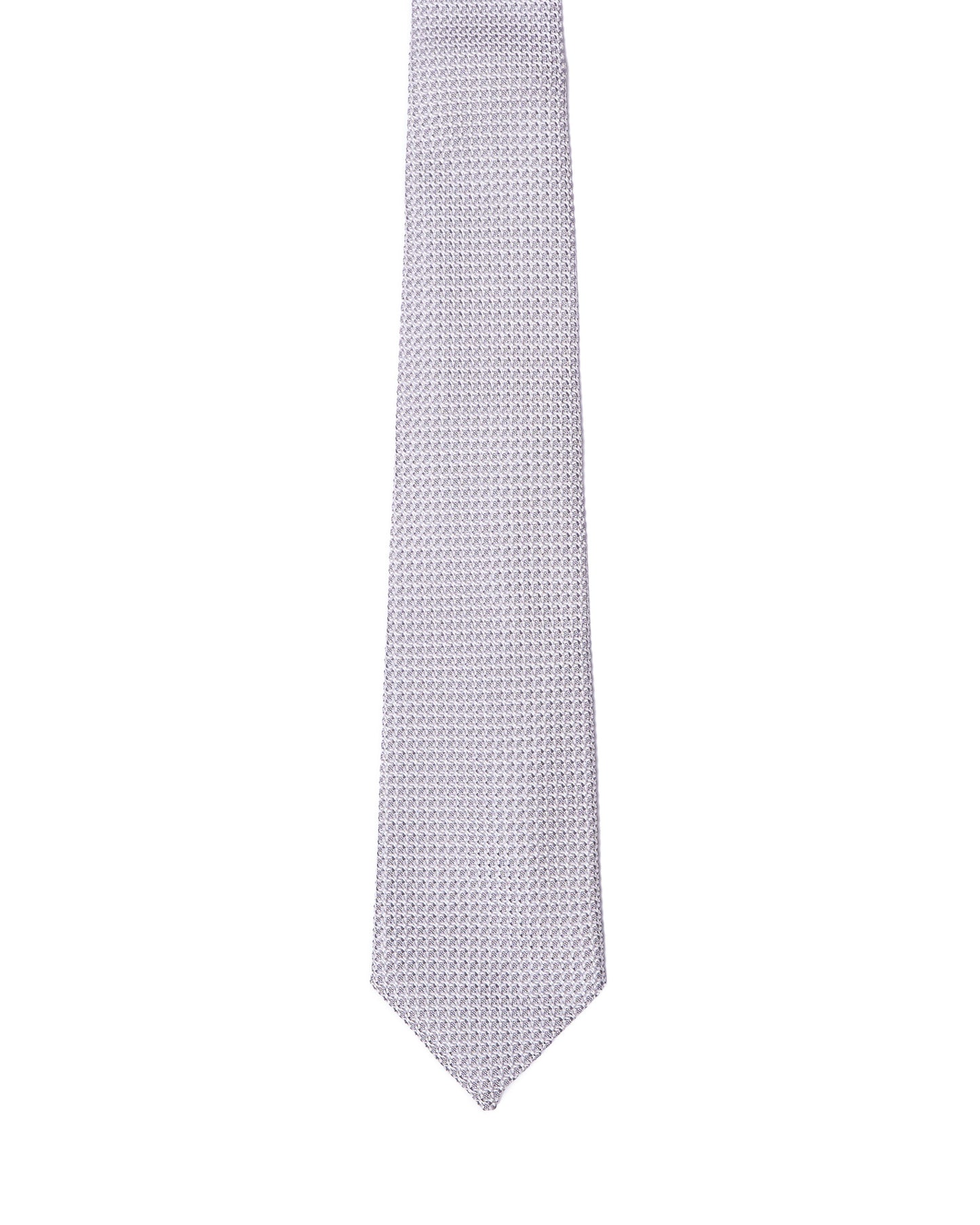 Grenadine tie - 3 Fold - Silver small grain