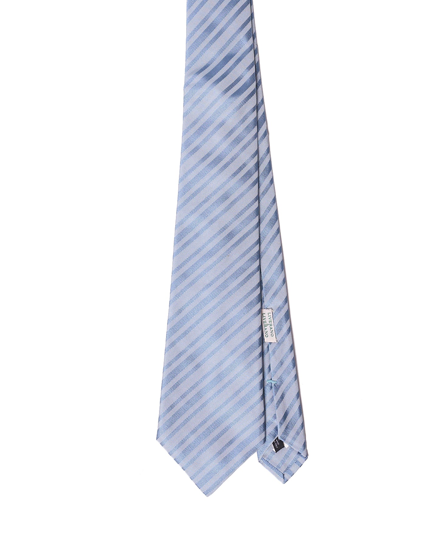 Jacquard tie - 3 Fold - Ocean blue stripe