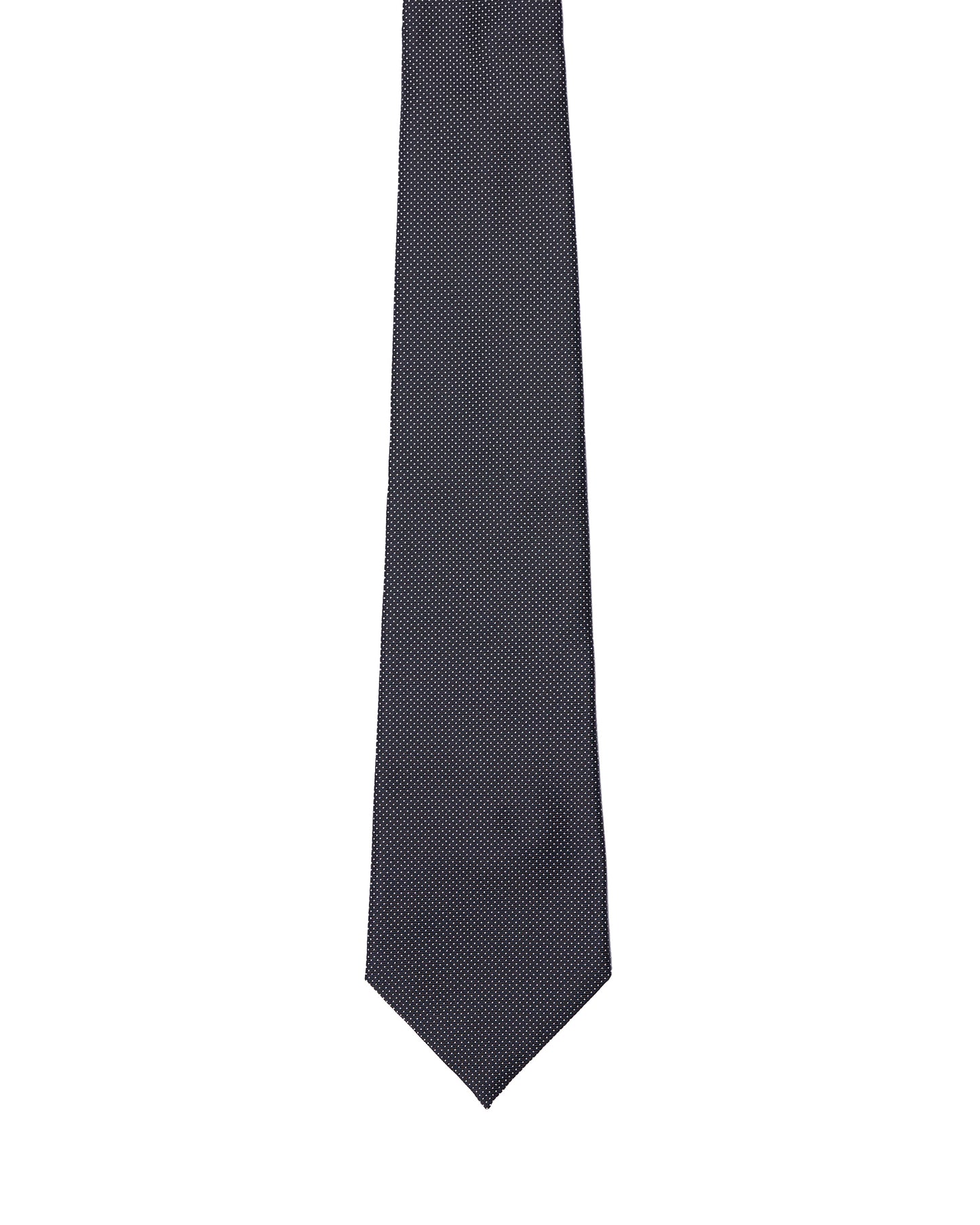 Jacquard tie - 3 Fold - Grey with white dots