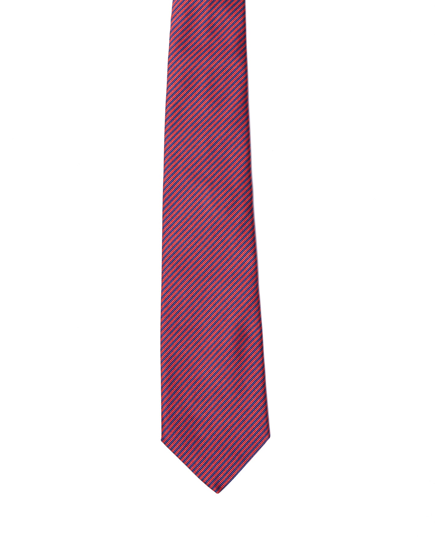 Jacquard tie - 3 Fold - Red and blue stripe