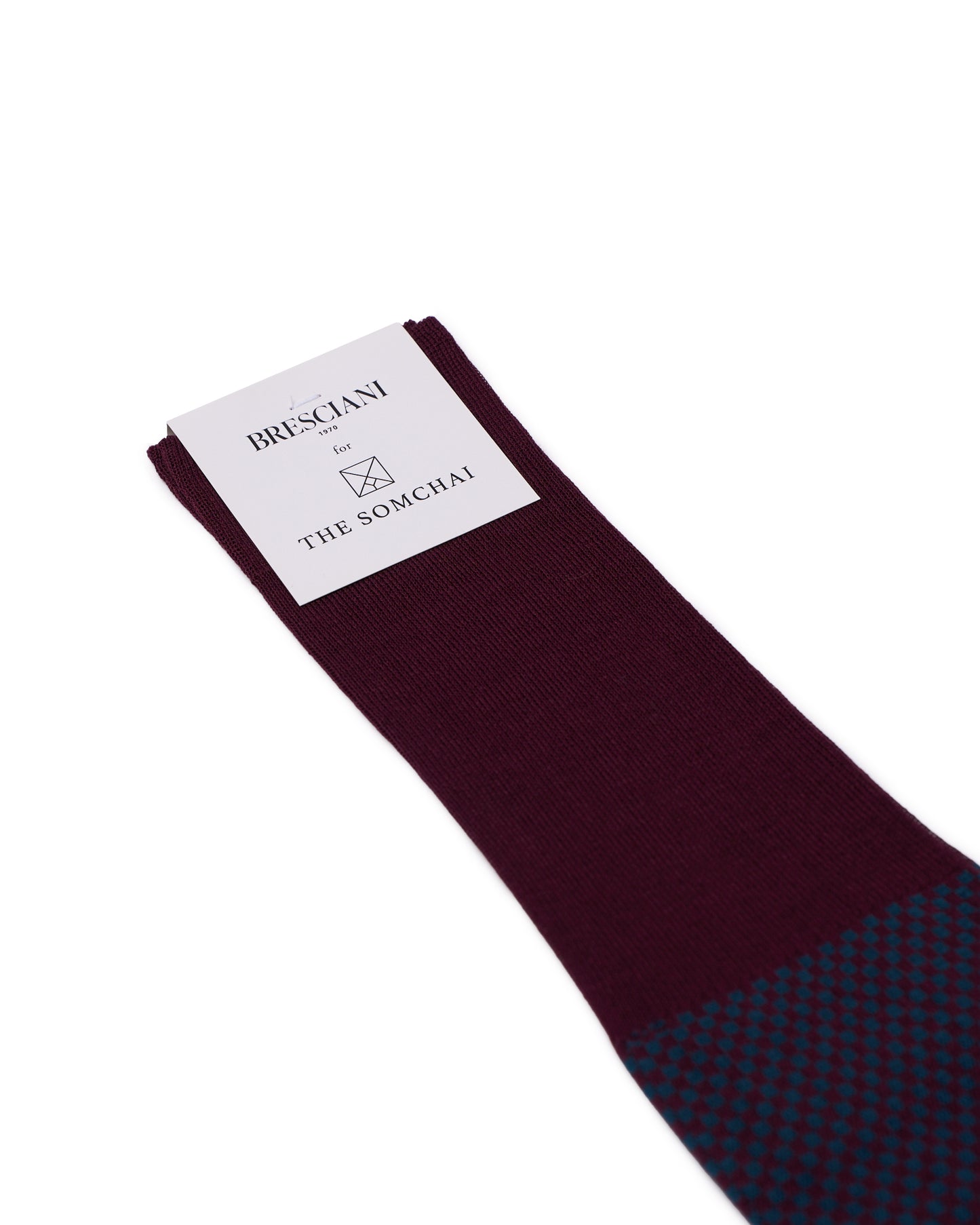 Knee length socks - Checkered cotton - Bordeaux Bluette