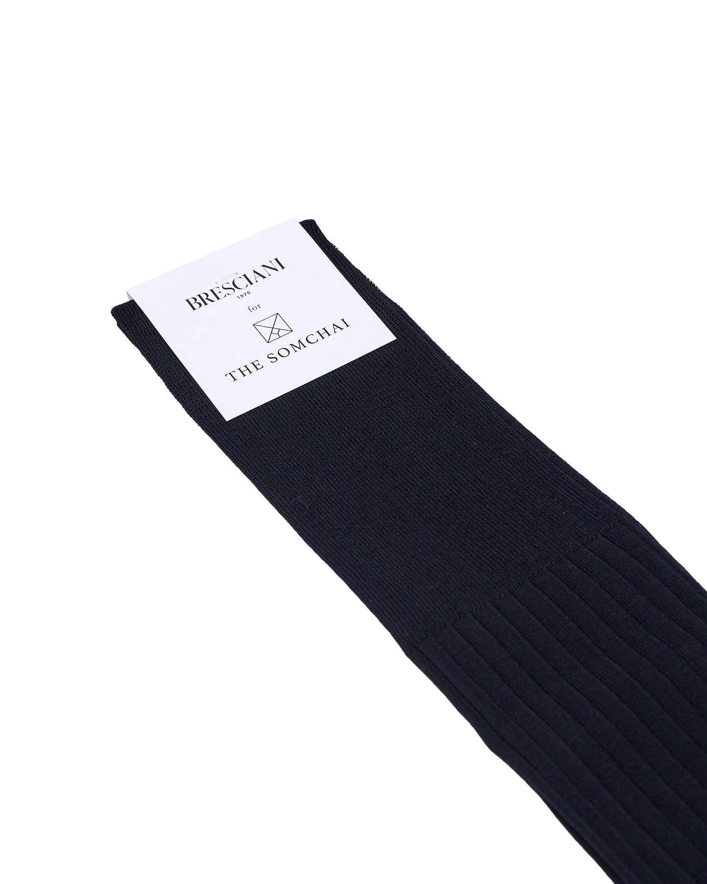 Knee length socks - Ribbed cotton - Nero