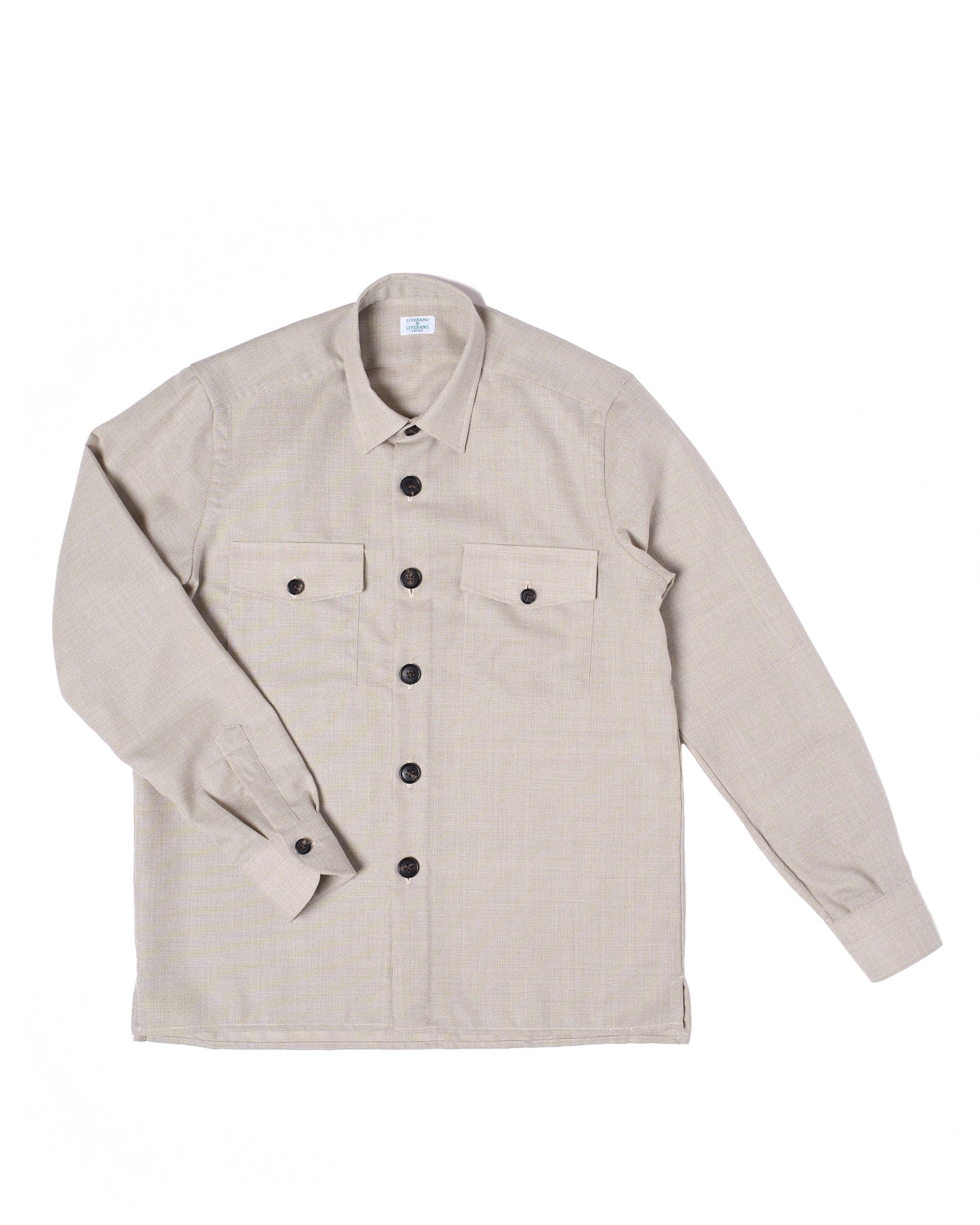 Shirt jacket - Wool - Melange grey hopsack