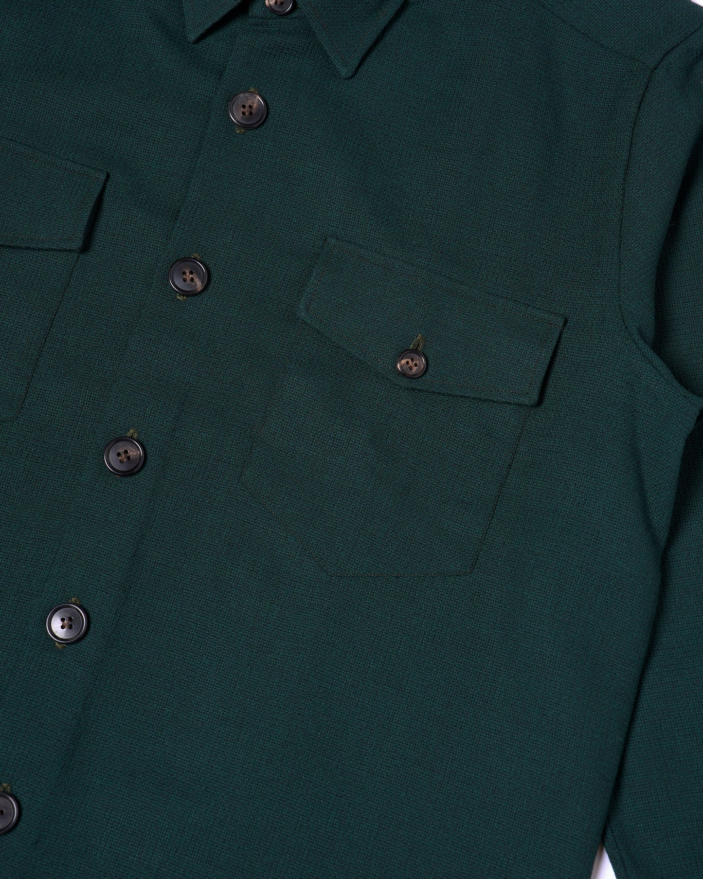 Shirt jacket - Wool - Racing green hopsack