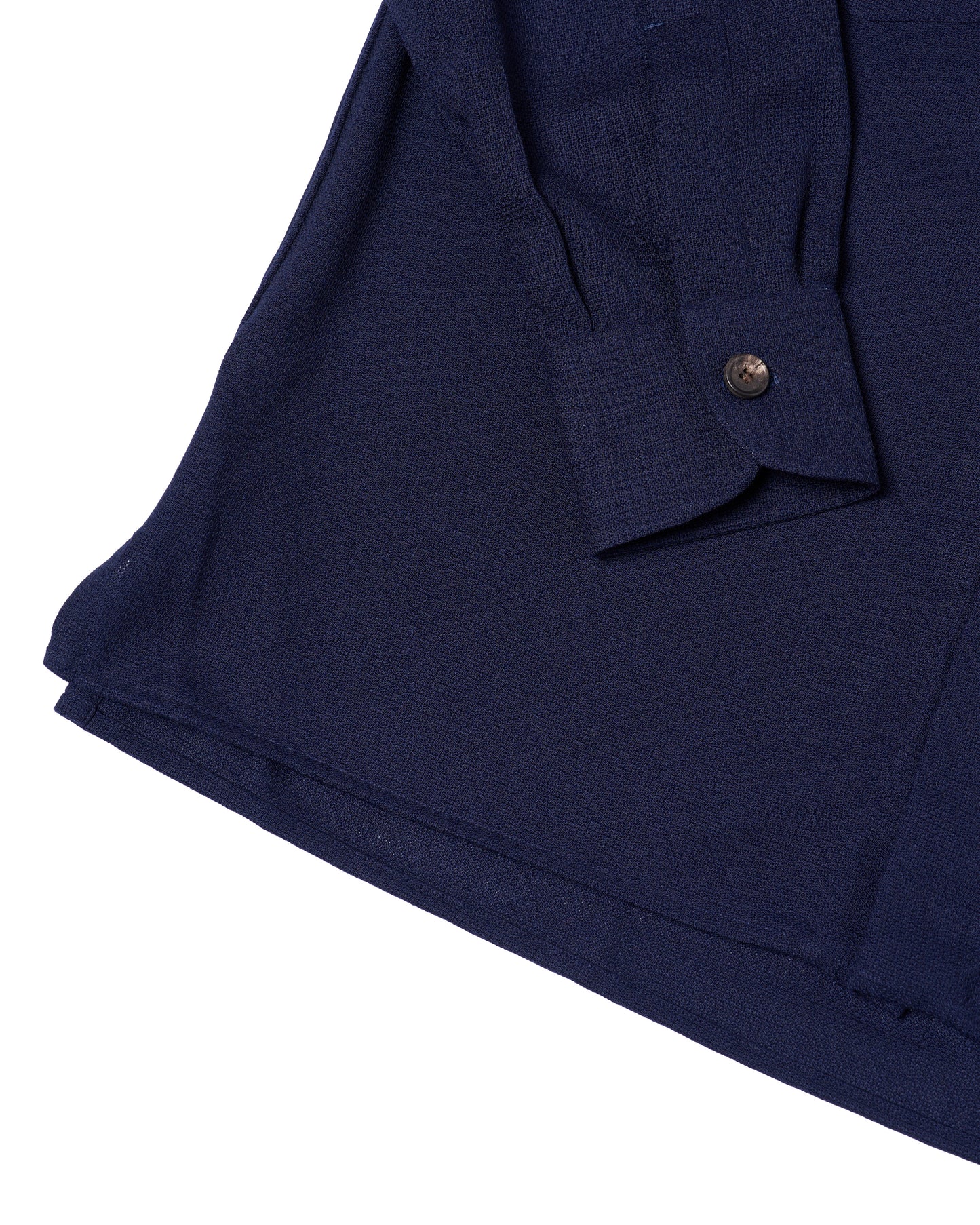 Shirt jacket - Wool - Navy blue hopsack