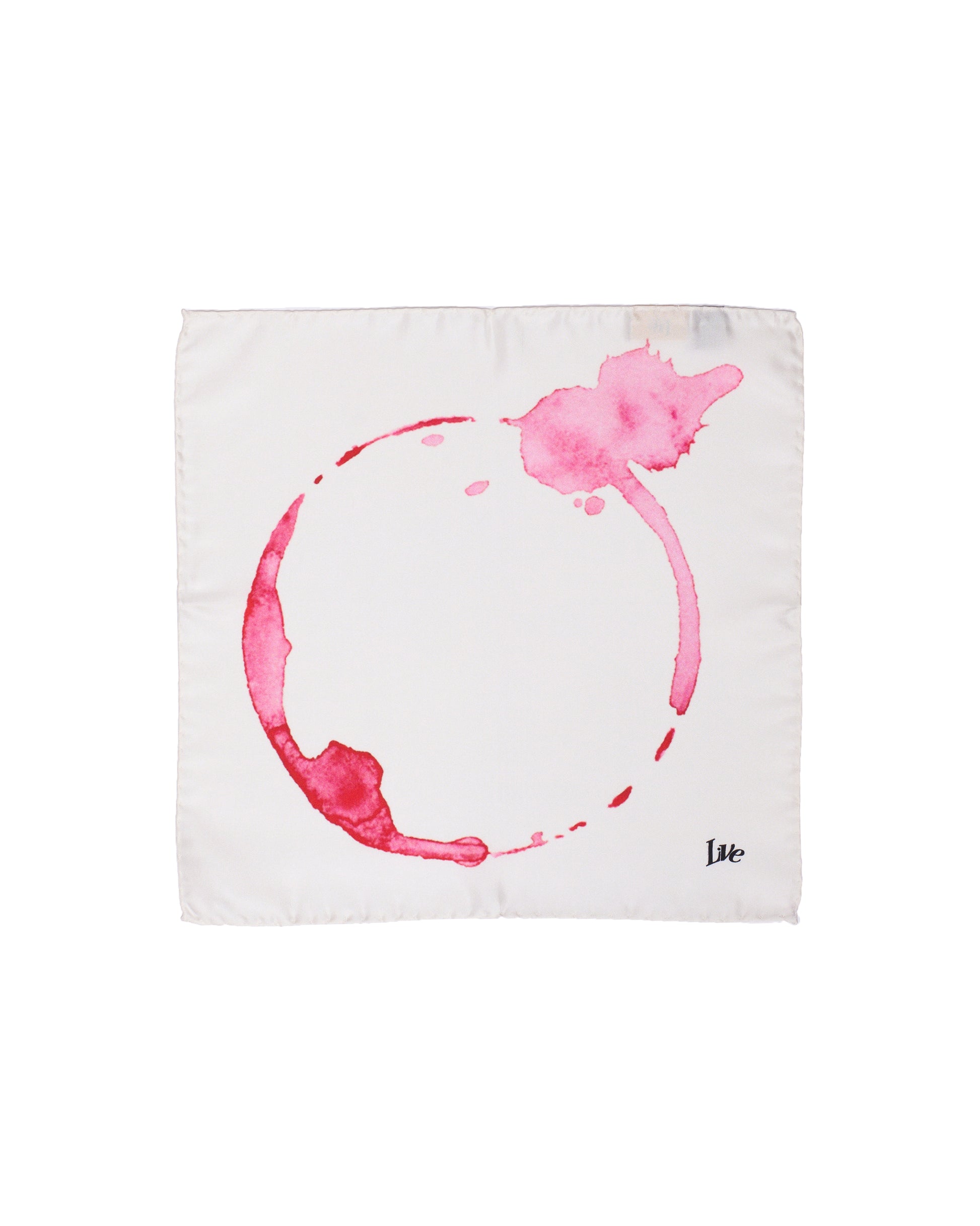 Pocket square - Silk - Wine splited on offwhite