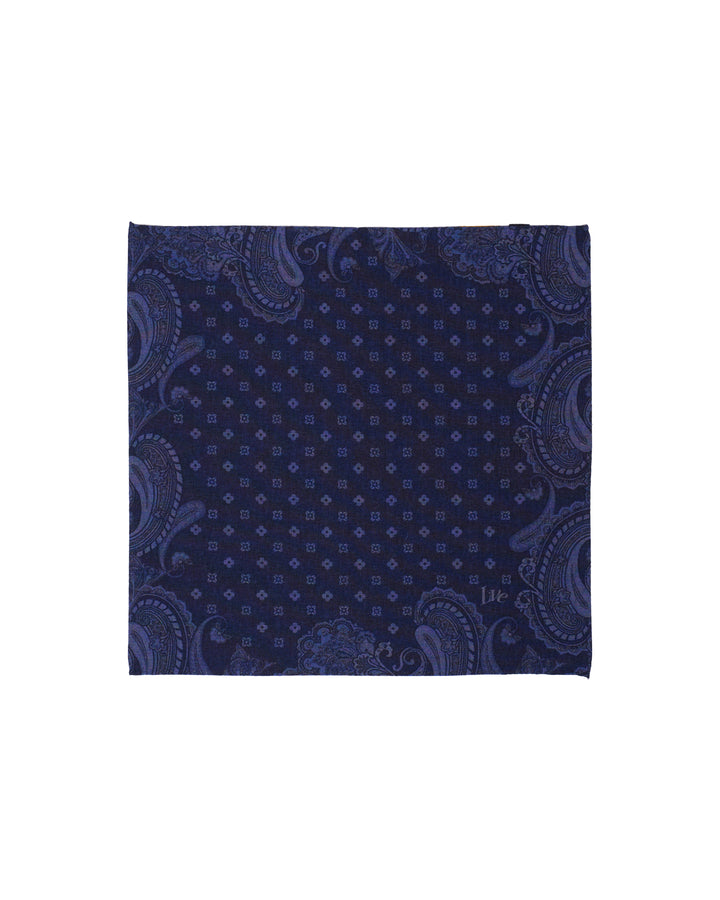Pocket square - Cotton -  Large gingham denim on denim