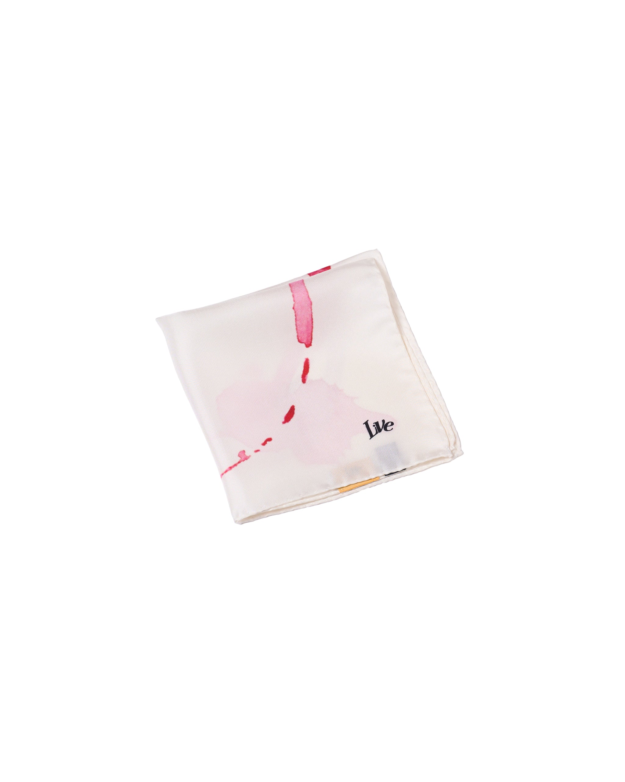 Pocket square - Silk - Wine splited on offwhite