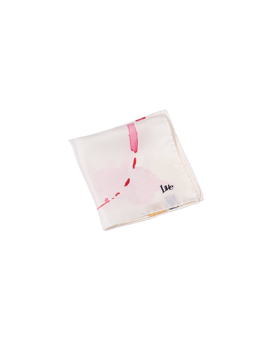 Pocket square - Silk - Wine splited on offwhite