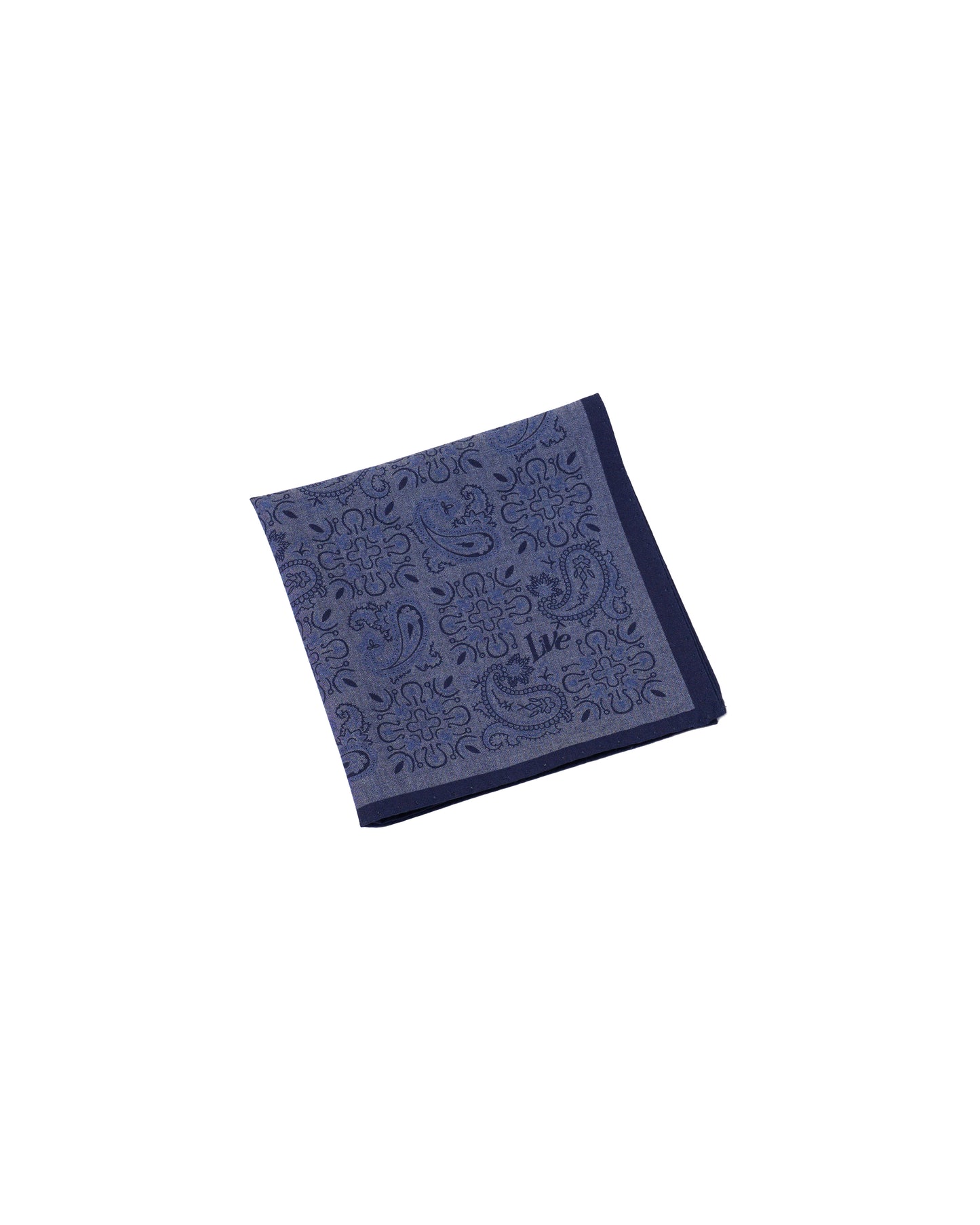 Pocket square - Cotton -  Small gingham denim on denim