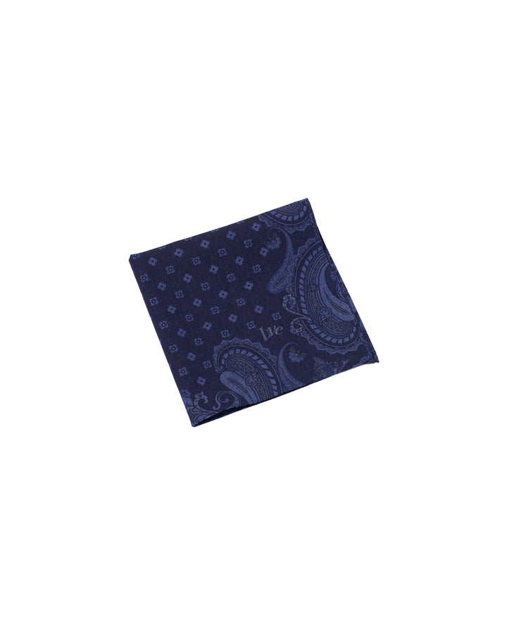 Pocket square - Cotton -  Large gingham denim on denim