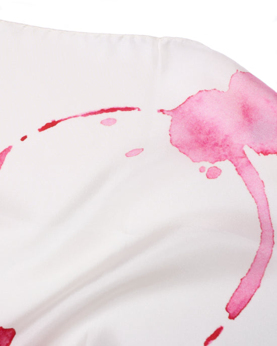 Pocket square - Silk - Wine splited on offwhite