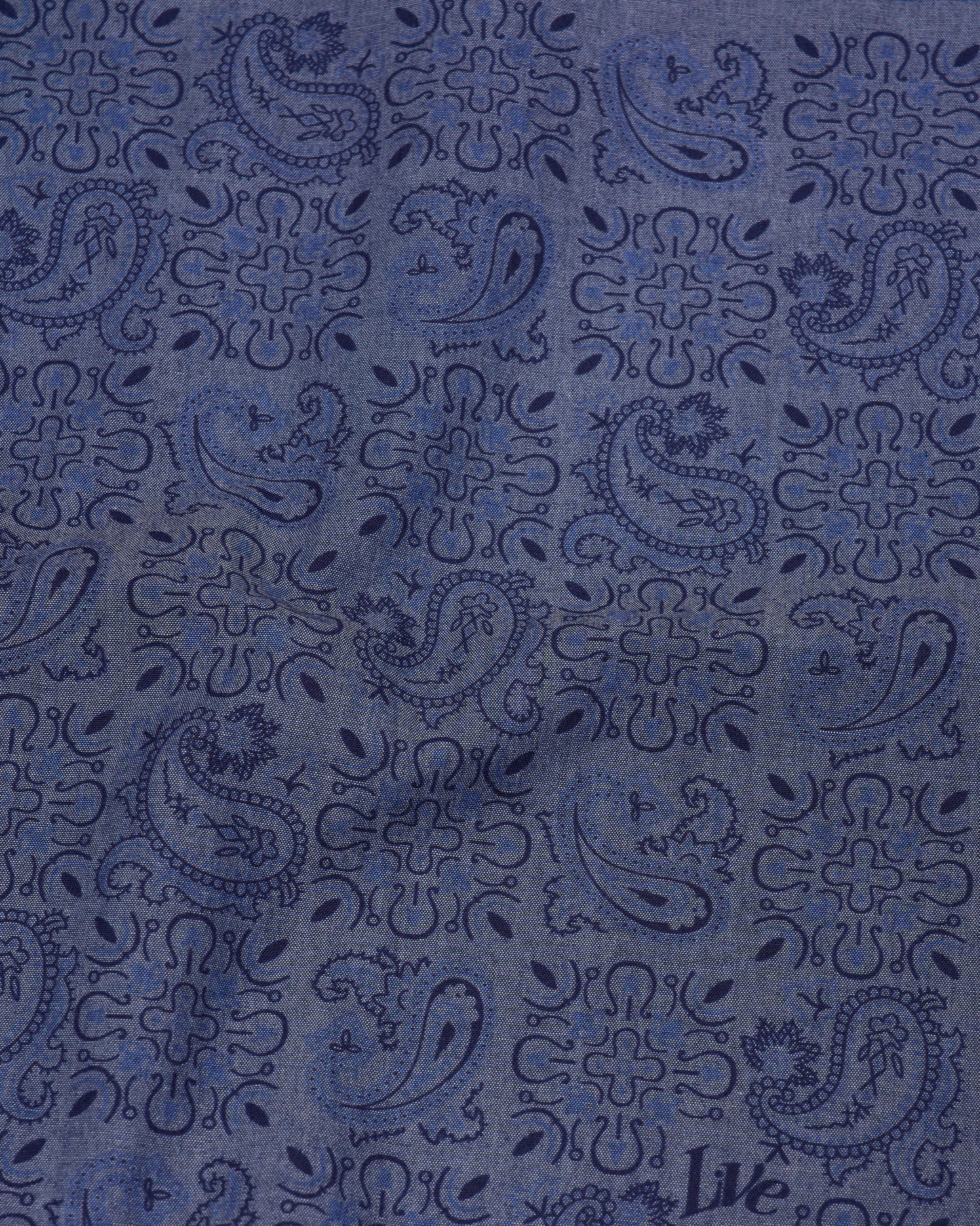 Pocket square - Cotton -  Small gingham denim on denim