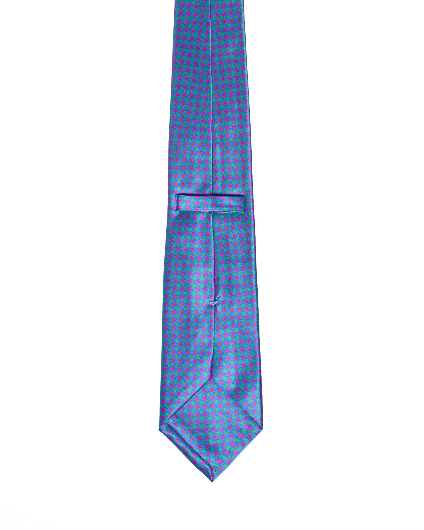 Printed Tie - 3 Fold -Pink and yellow neon on blue