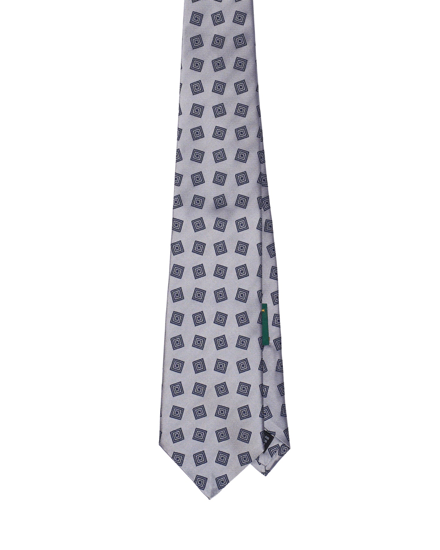 Jacquard tie - 3 Fold - Black square on silver