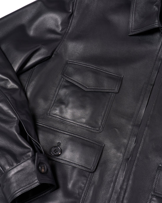 Nappa leather Blouson jacket - Black