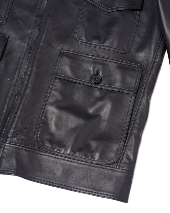 Nappa leather Blouson jacket - Black