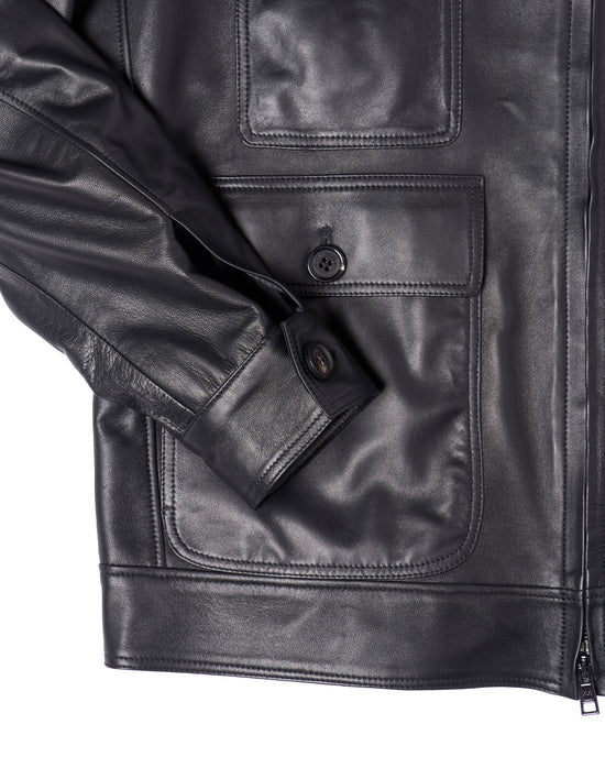 Nappa leather Blouson jacket - Black
