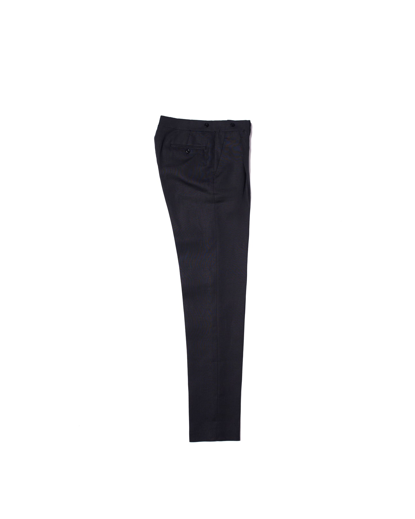Plain linen trousers - Single pleat trousers - Black