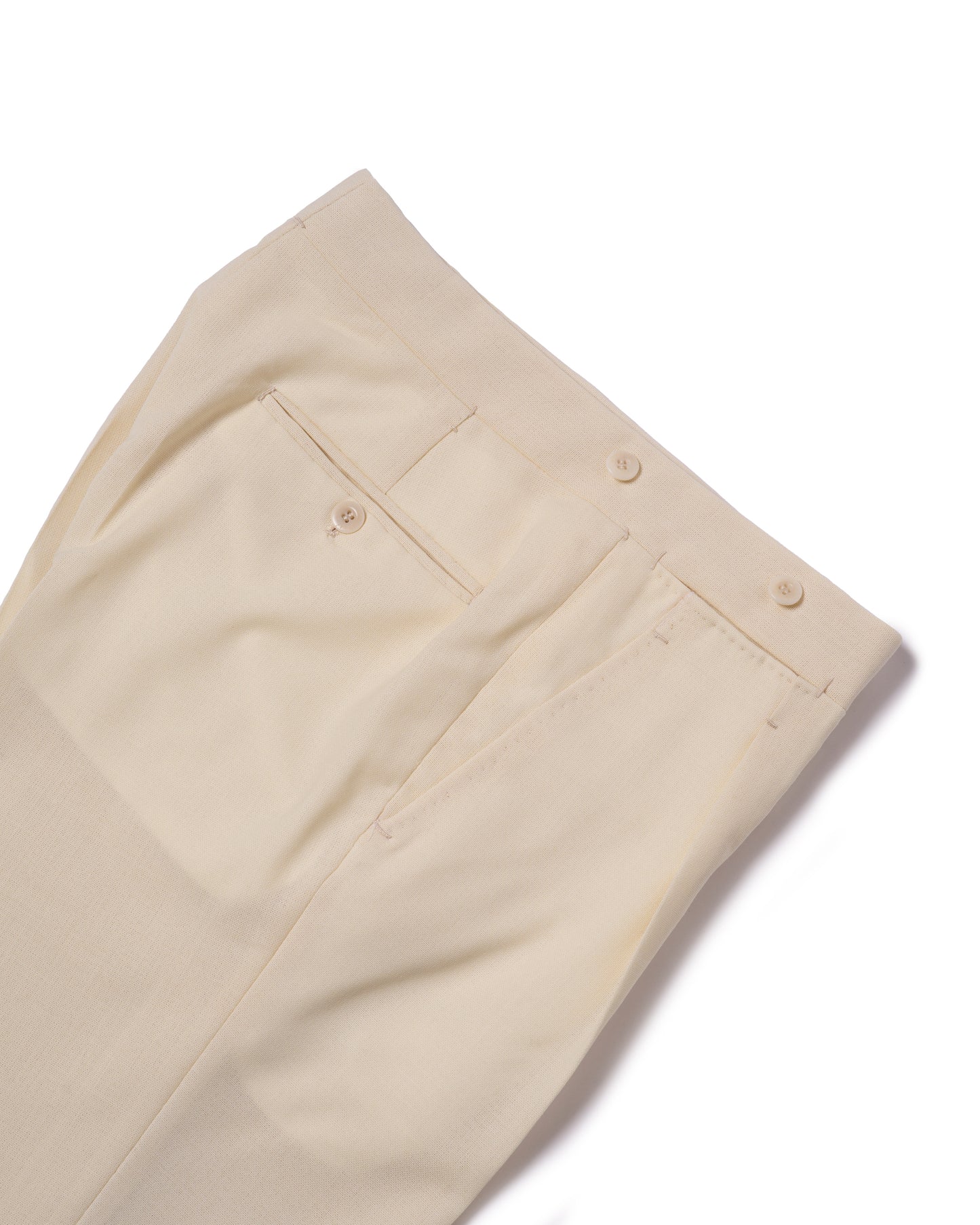 Four ply wool trousers - Single pleat trousers - Ivory