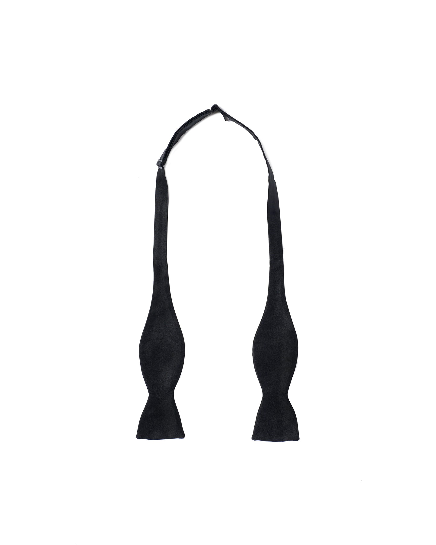 Self-tie bowtie satin - Black - Silk