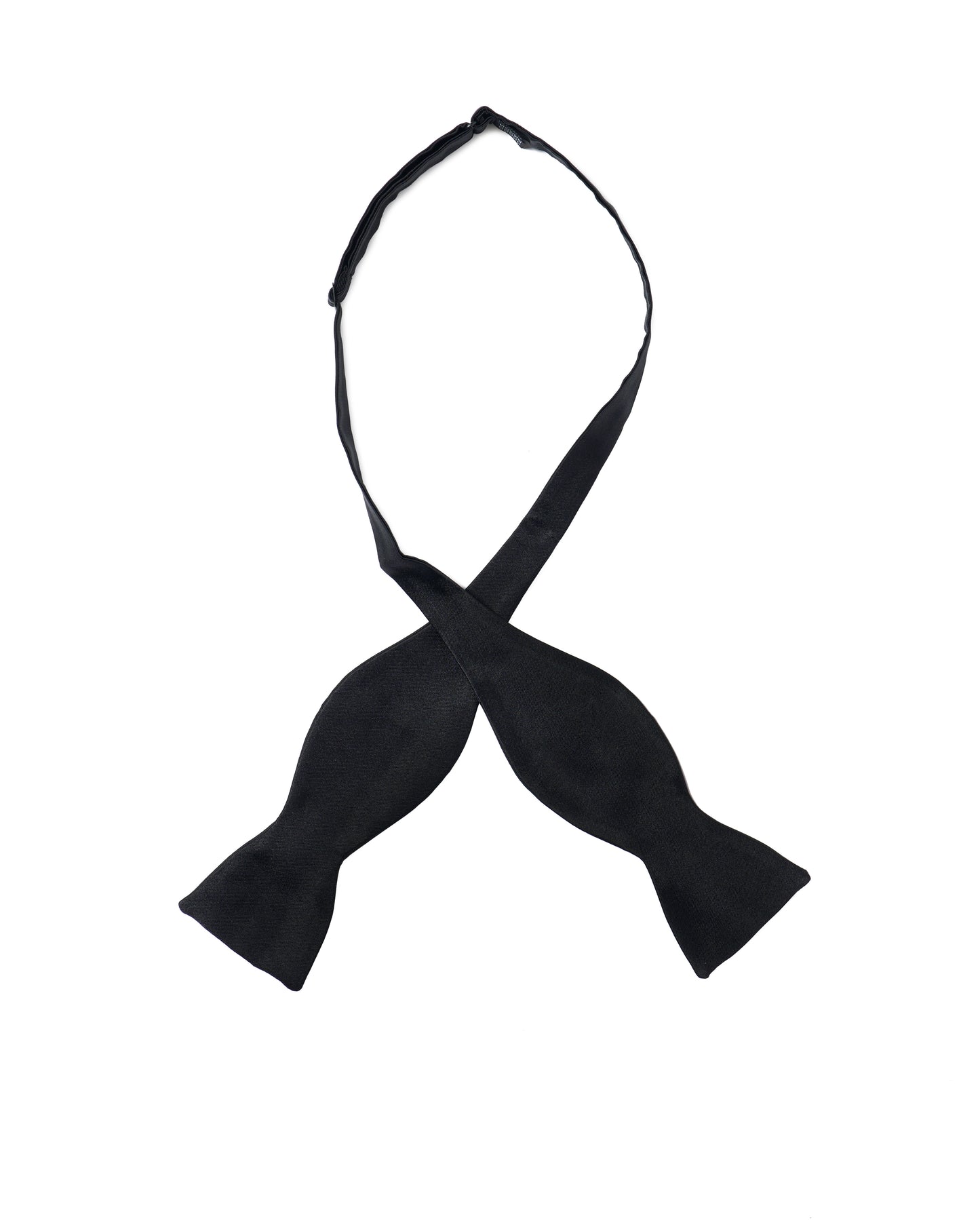 Self-tie bowtie satin - Black - Silk