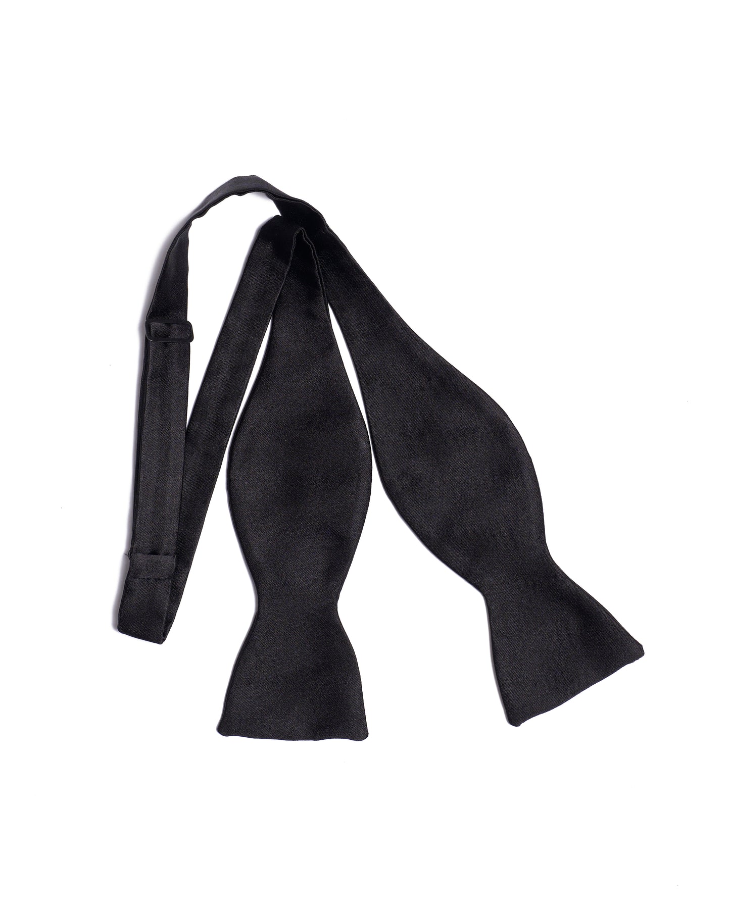 Self-tie bowtie satin - Black - Silk
