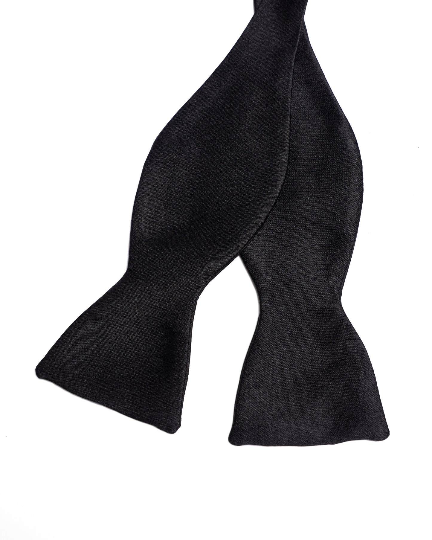 Self-tie bowtie satin - Black - Silk