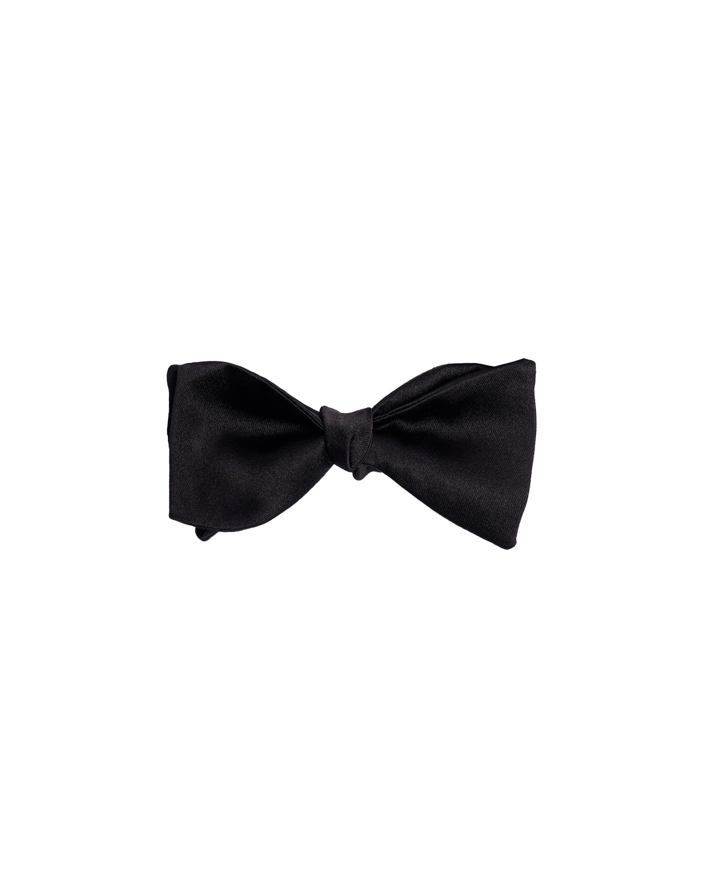 Self-tie bowtie satin - Black - Silk