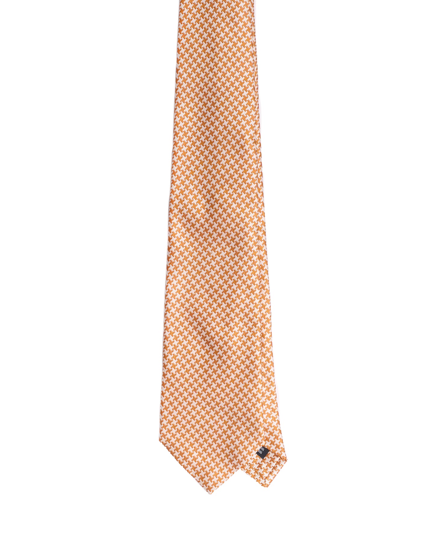 Jacquard tie - 3 Fold - Light brown and beige houndstooth
