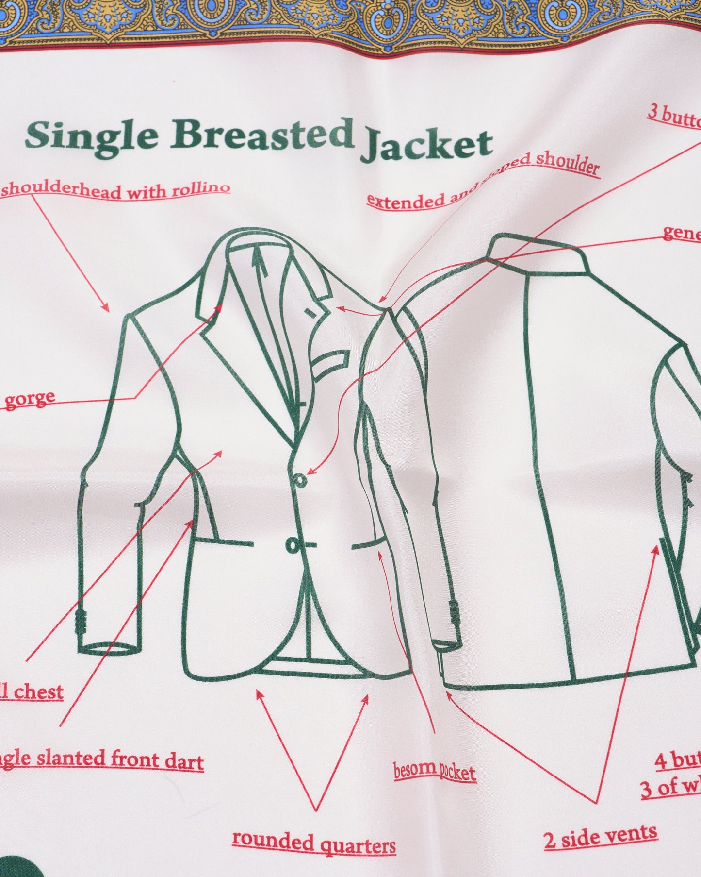 Pocket square - Silk - Jacket with light blue border