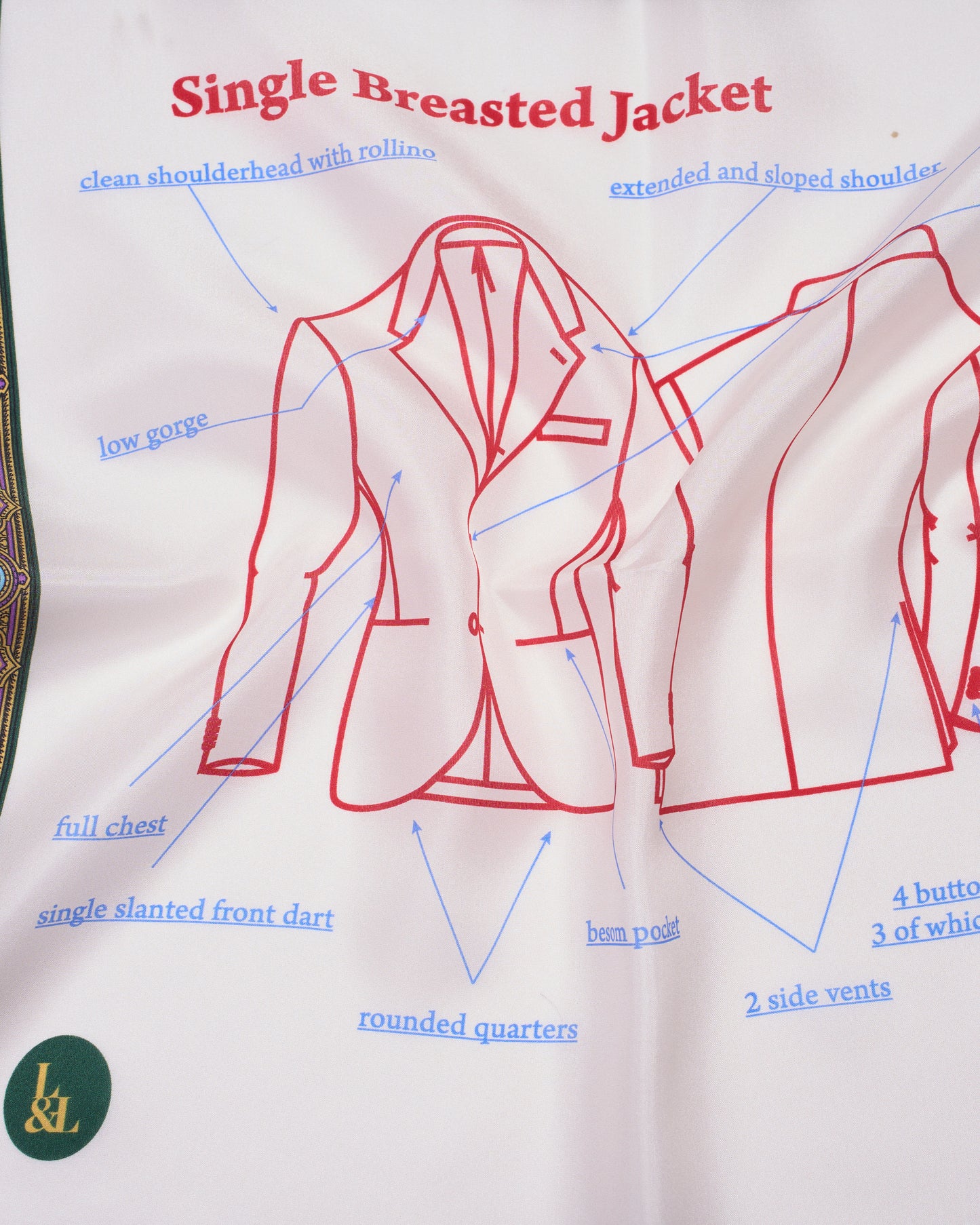 Pocket square - Silk - Jacket with purple border