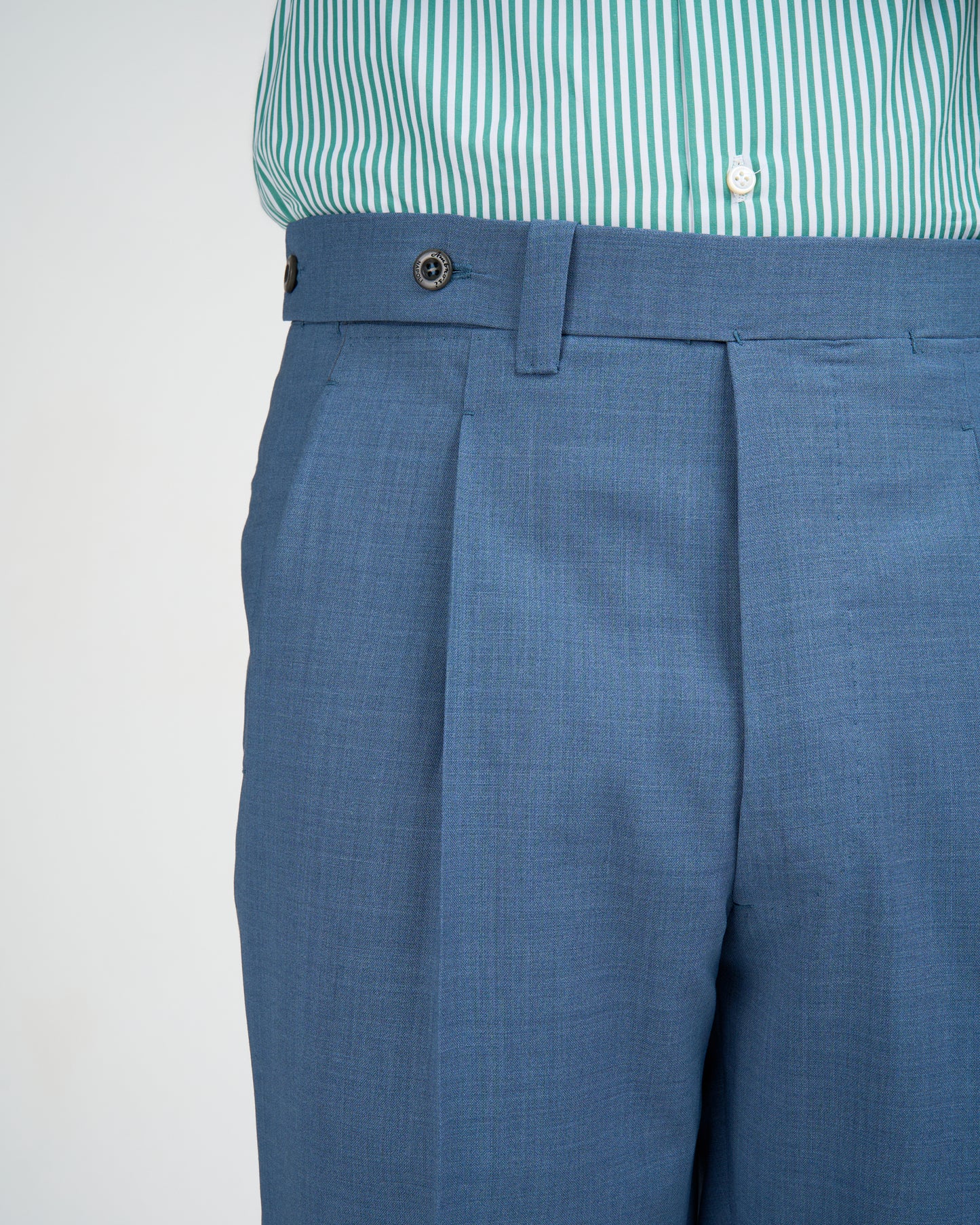 High twist wool trousers - Single pleat trousers - Light blue