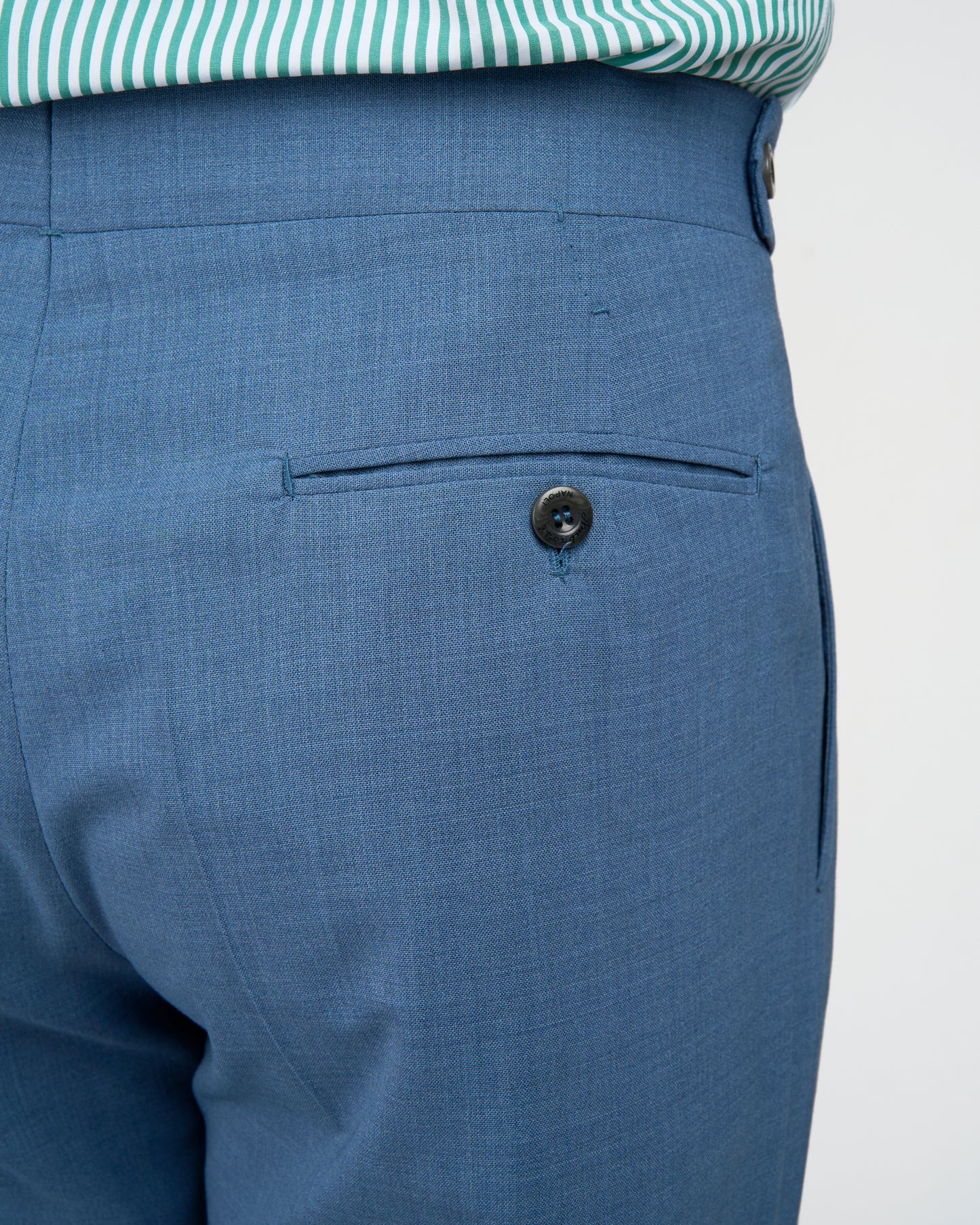 High twist wool trousers - Single pleat trousers - Light blue