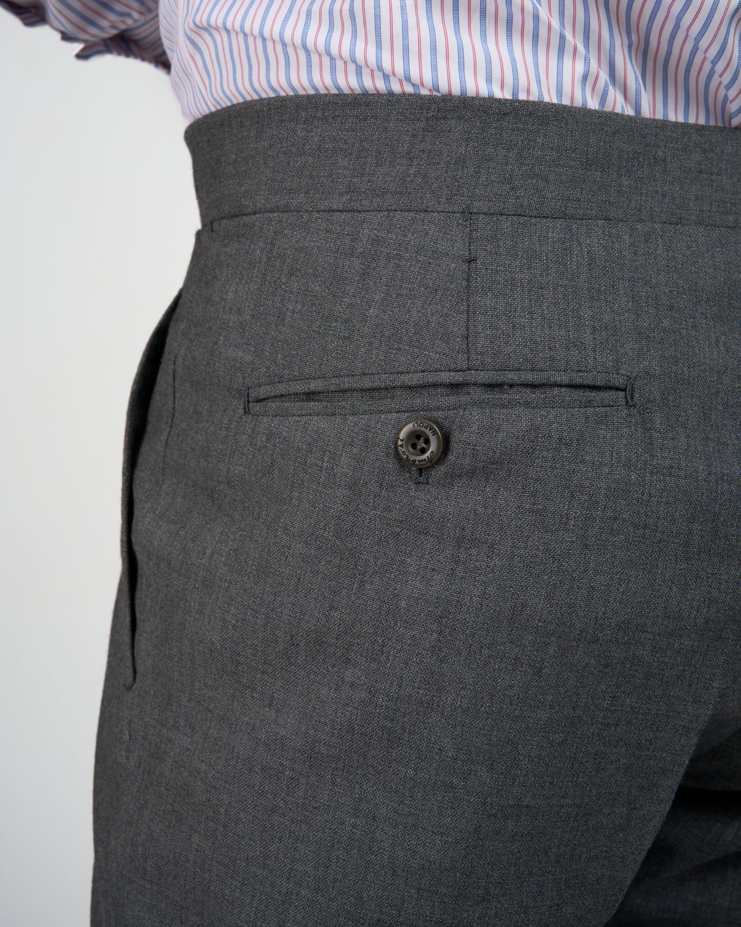 High twist wool trousers - Single pleat - Medium grey