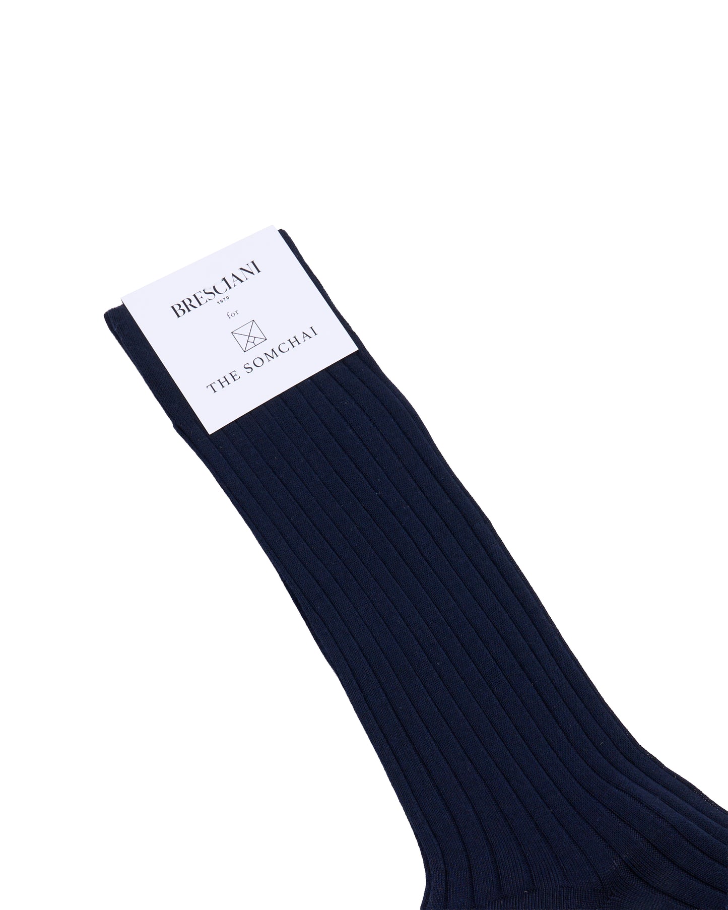 Calf length socks - ribbed organic cotton - Blu