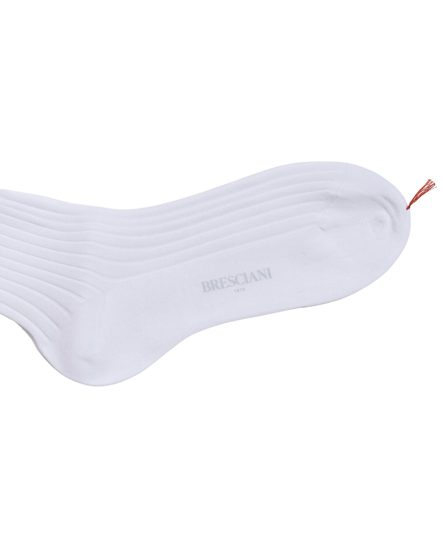 Calf length socks - ribbed organic cotton - White