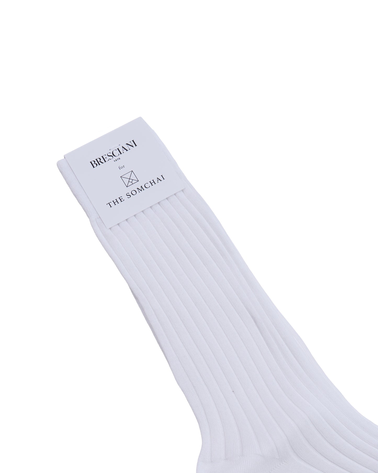 Calf length socks - ribbed organic cotton - White