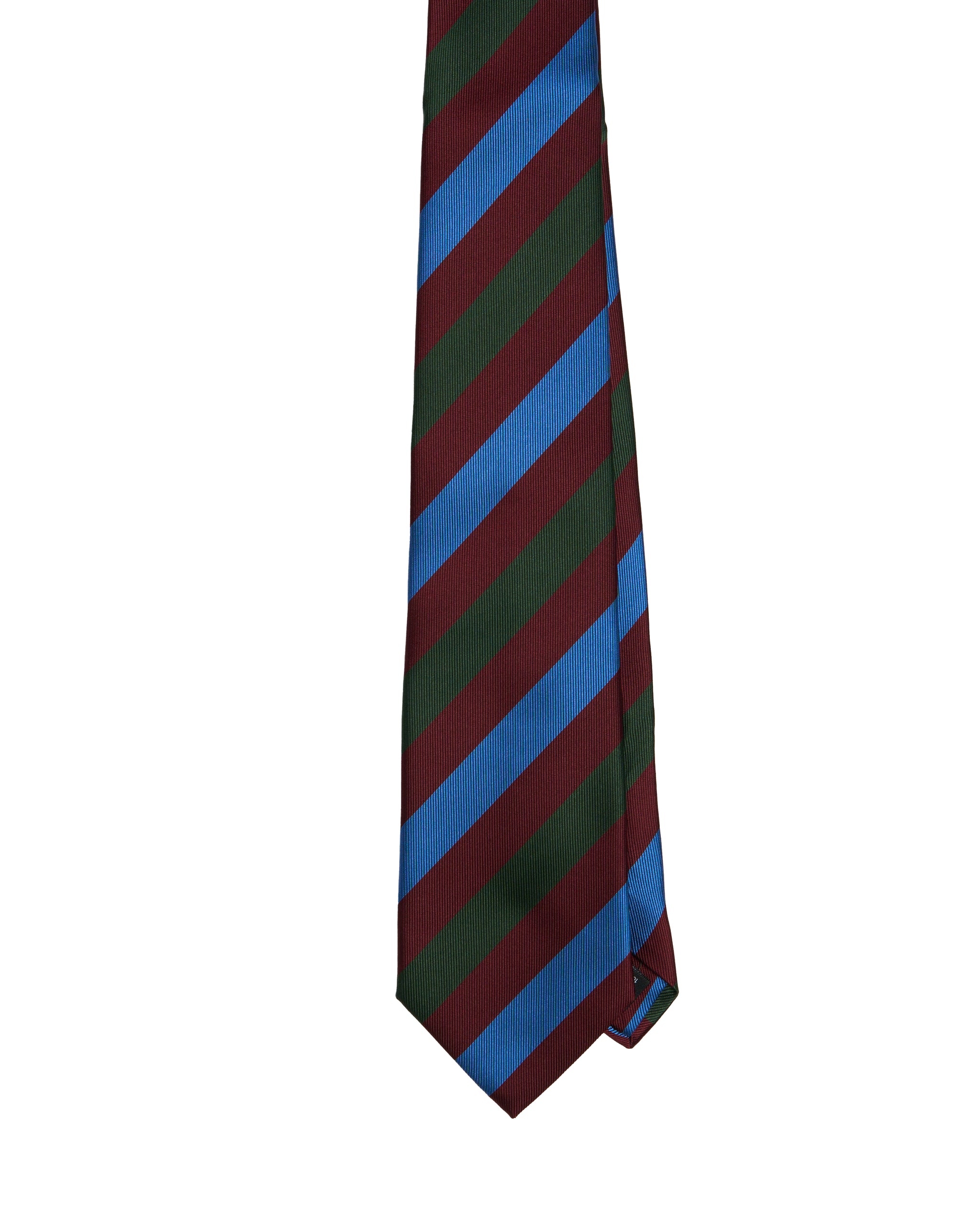 Printed tie - 3 Fold - Regimental burgundy, green and blue