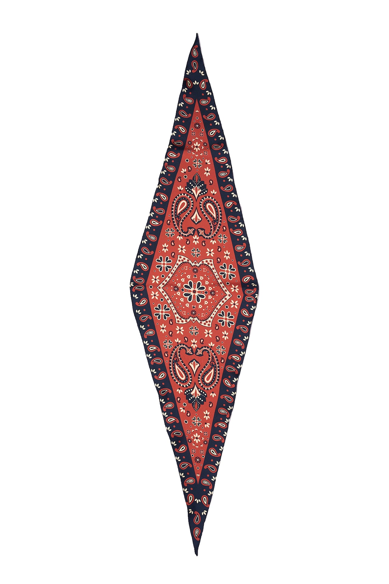 Scarf - Triangle - Red with off-white and navy blue border