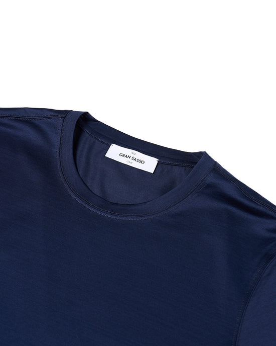 Crewneck cotton T-shirt - Navy blue