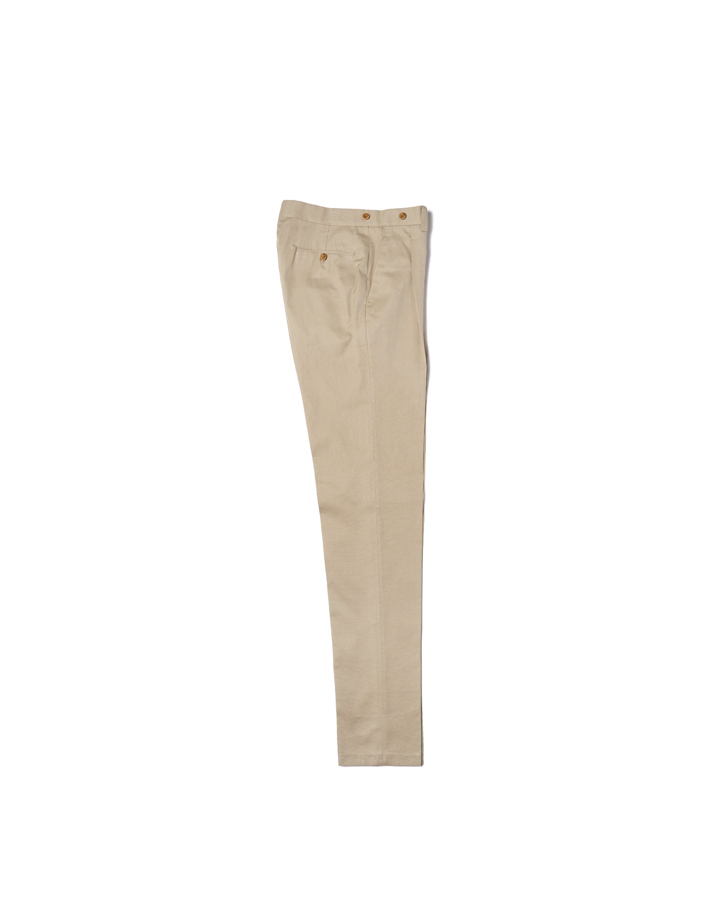 Light weight cotton trousers - Single pleat trousers - Beige
