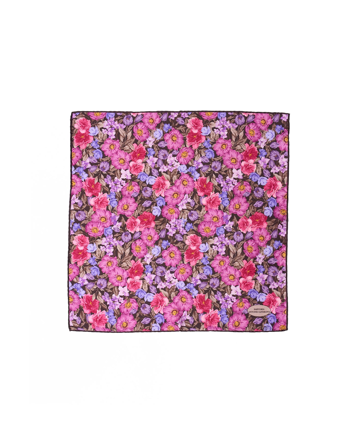 Pocket square - Silk - Purple invert floral