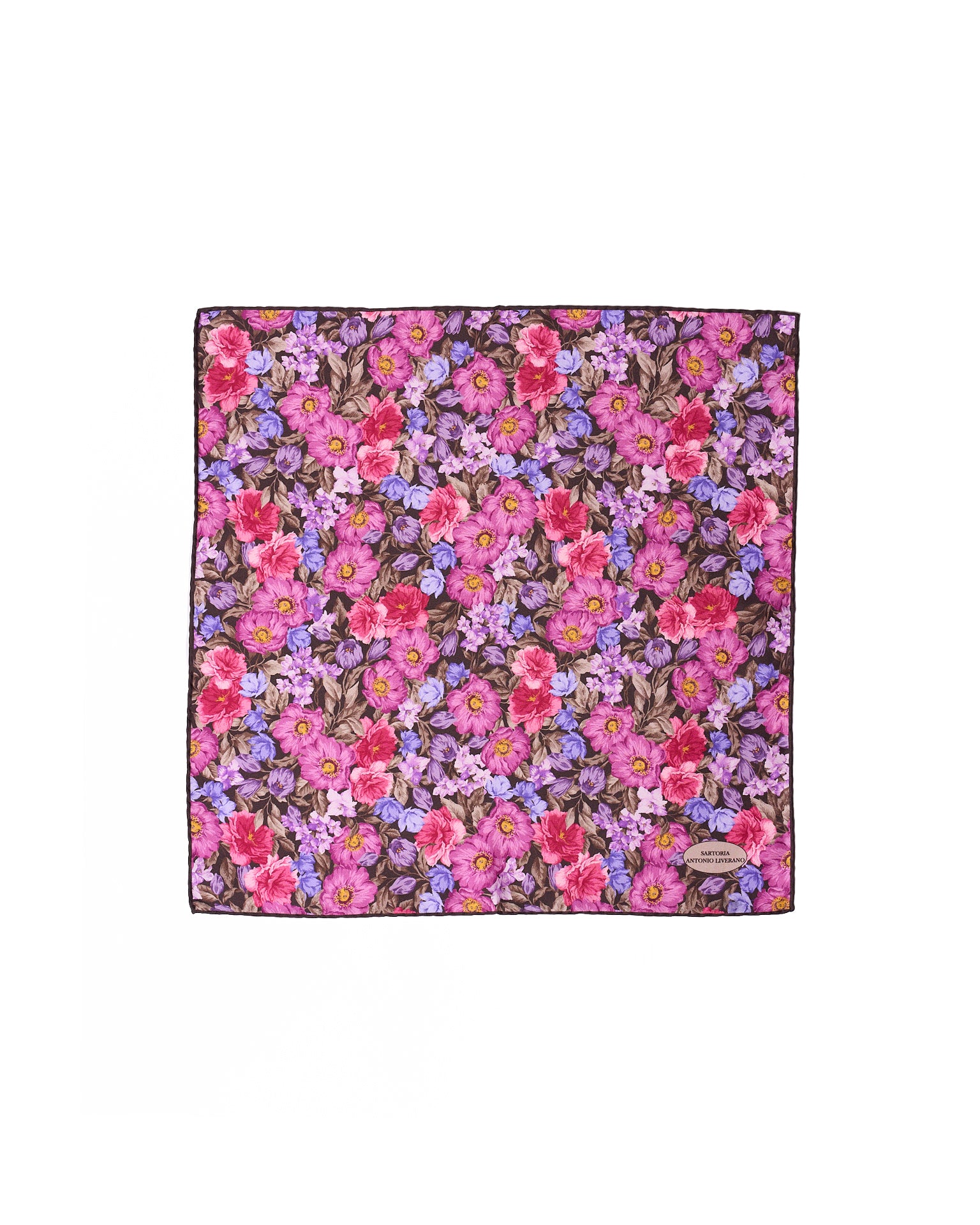 Pocket square - Silk - Purple invert floral
