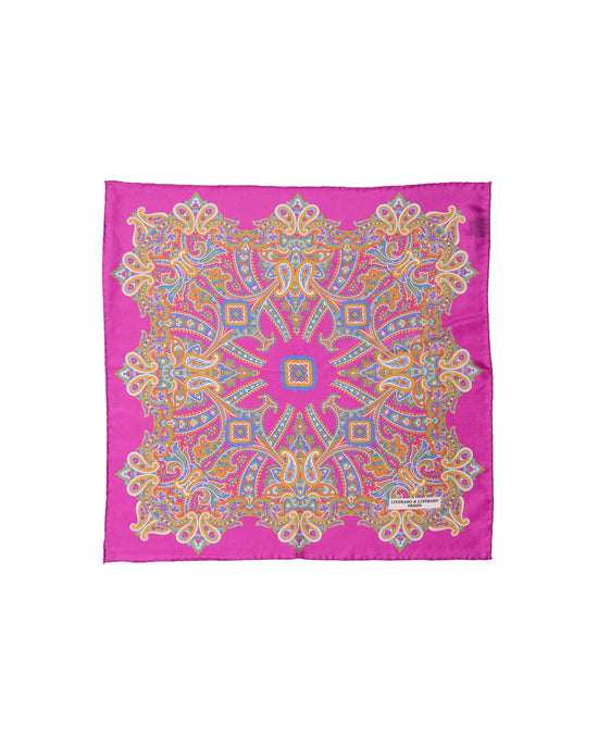 Pocket square - Silk - Pink with colorful gingham