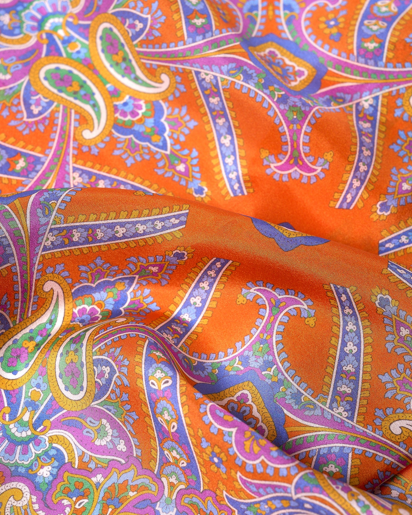 Pocket square - Silk - Orange with colorful gingham