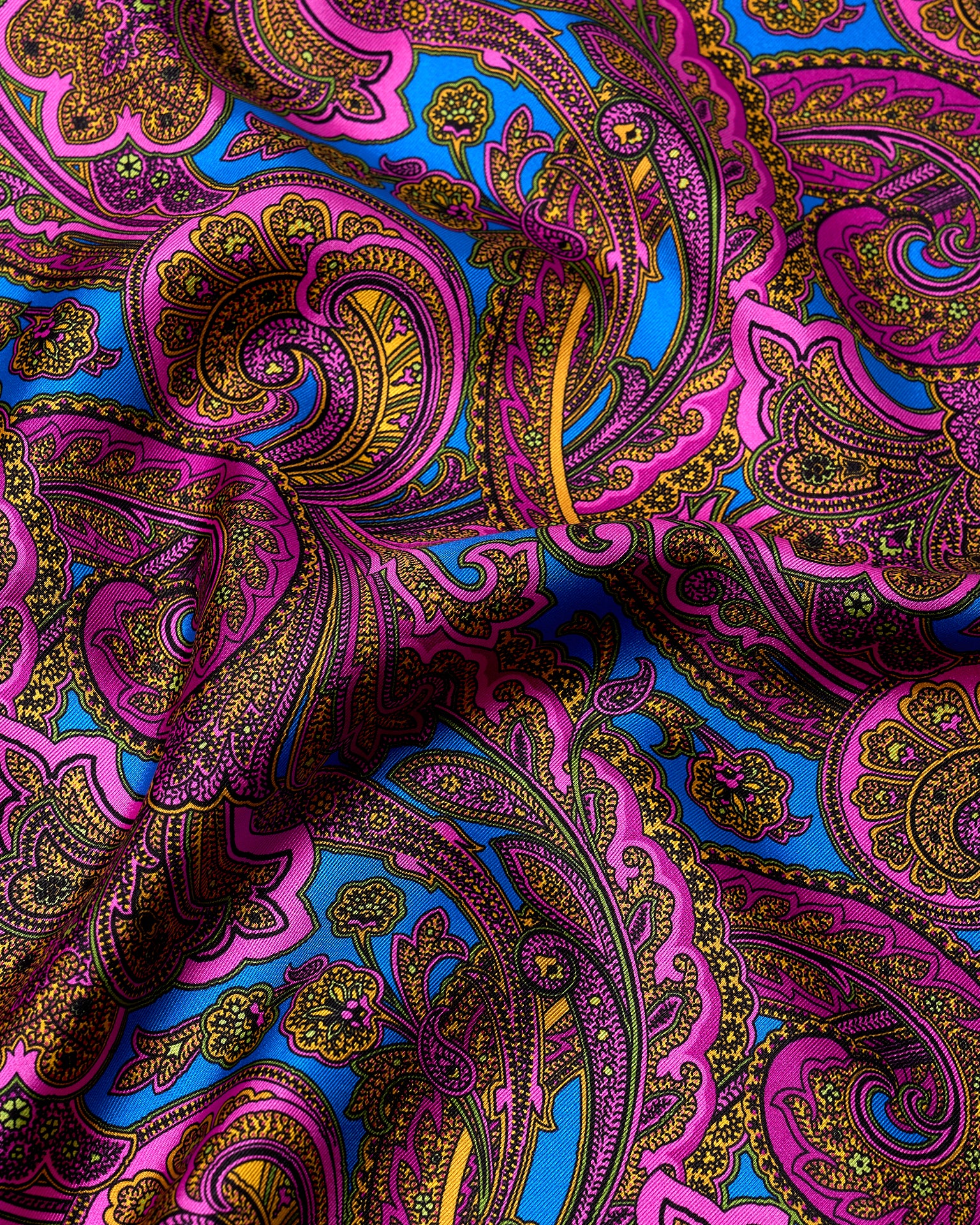 Pocket square - silk - Pink gingham with blue