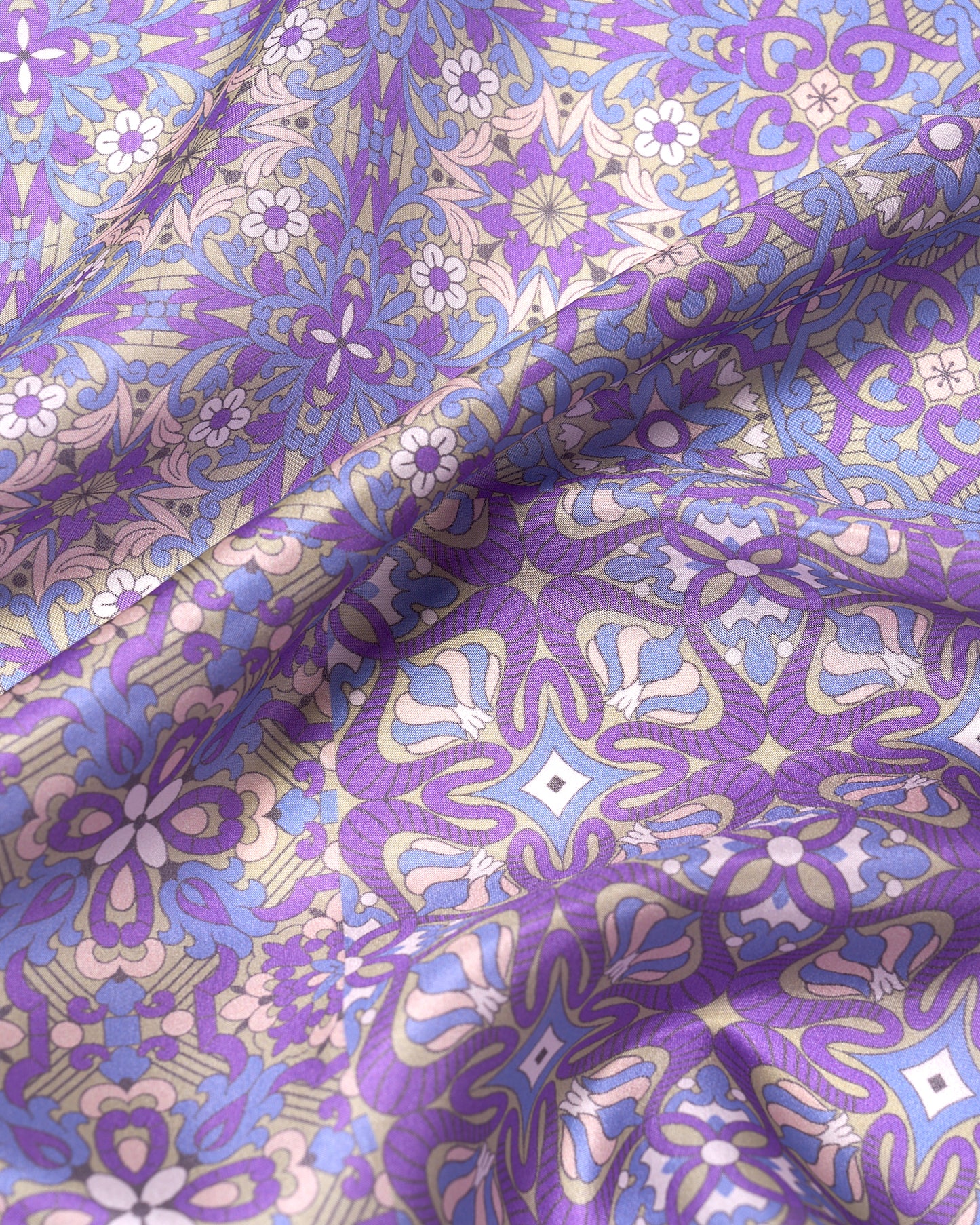 Pocket square - Silk - Purple bloom flower