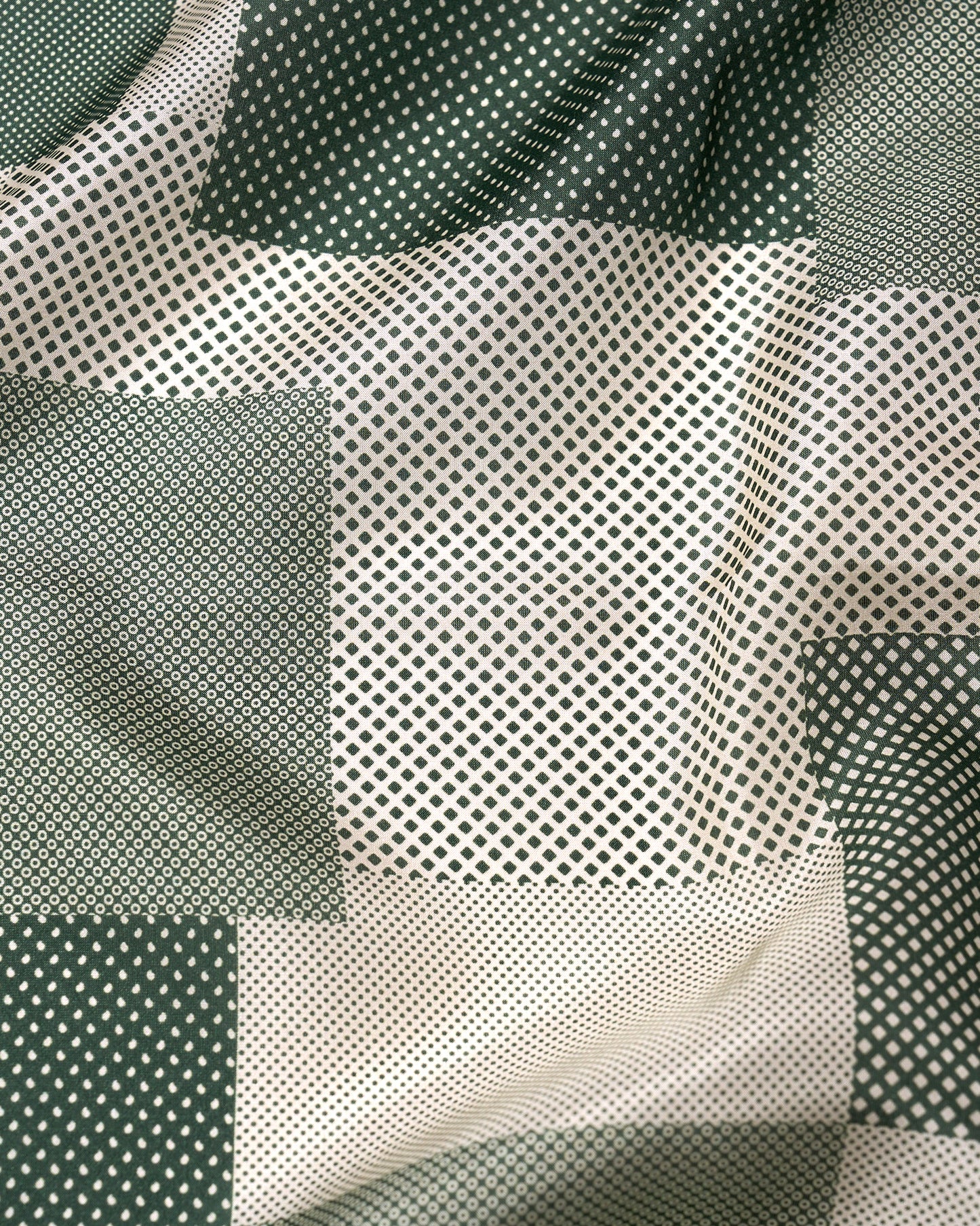 Pocket square - Silk - Green Multi dots and patterns
