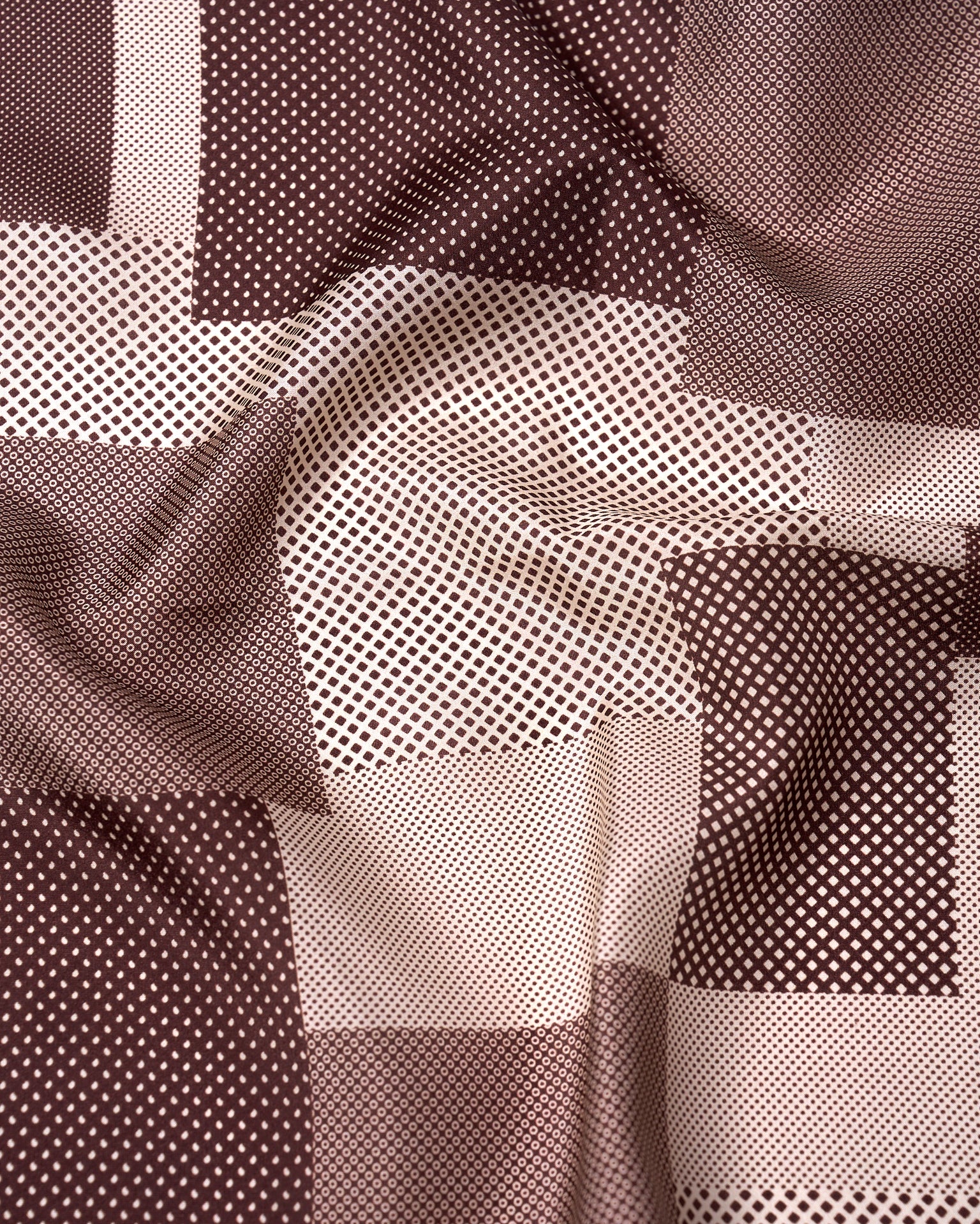 Pocket square - Silk - Brown Multi dots and patterns